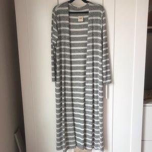 NWT Free People Grey/White Stripe Cardigan